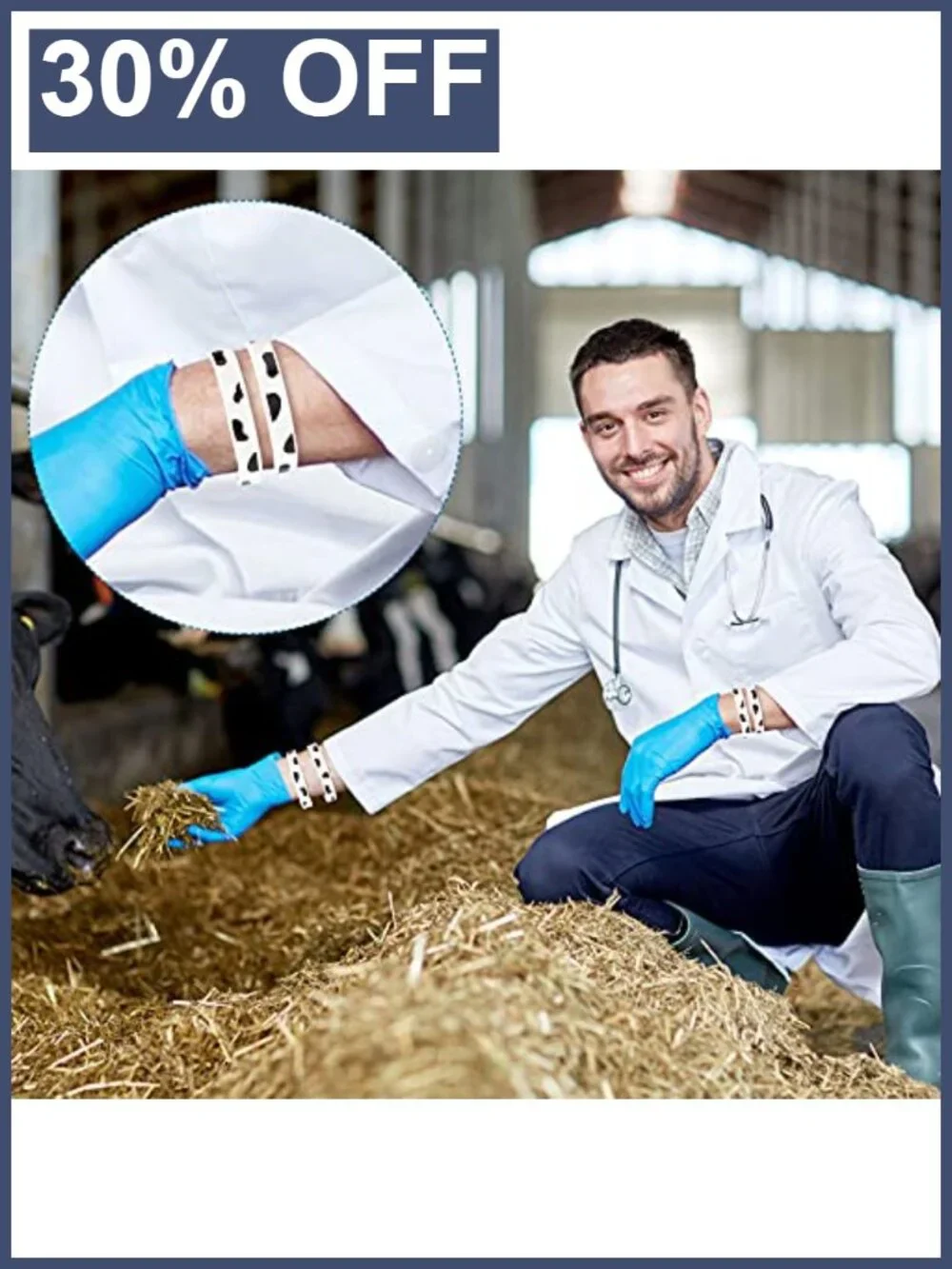 Cow Print Rubber Bracelets Set of 48 Silicone Slap Wristbands